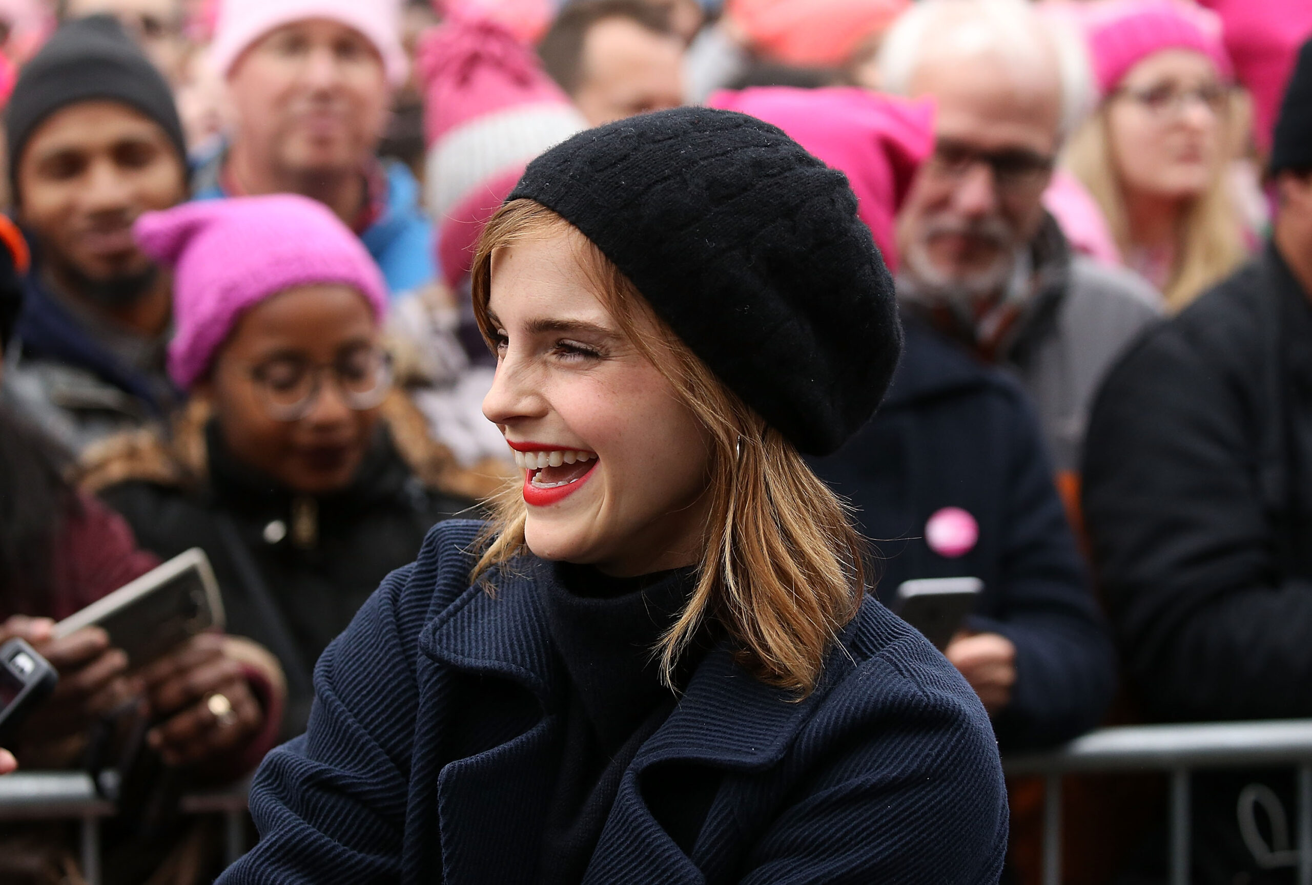 emma-watson-feminist-heforshe at a rally in March 2017